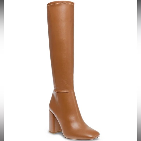 Lizah Knee High Stacked Block Heel Boots - Picture 1 of 9